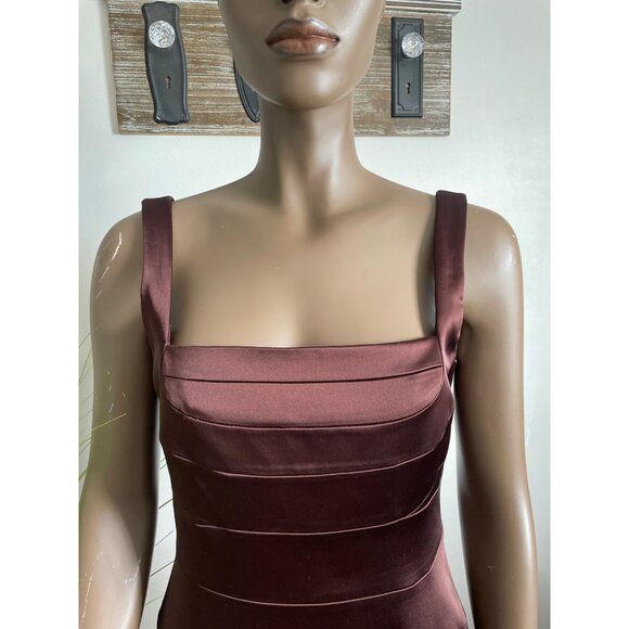 JAX Square Neckline Satin Cocktail Dress Size 10 - Picture 6 of 12